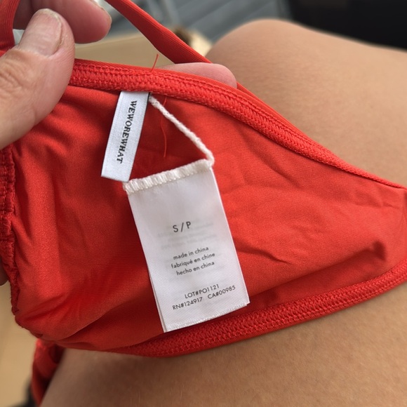 WeWoreWhat Halter Bikini Top in Burnt Orange size sm swimwear - Picture 2 of 5